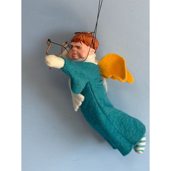 Vintage Simpich Doll Angel Ornament "Pete" 6" Felt Wings Slingshot Naughty Angel - Picture 6 of 9